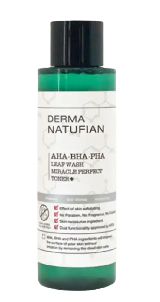 Derma Natufian AHA BHA PHA Leaf Wash Miracle Perfect Toner