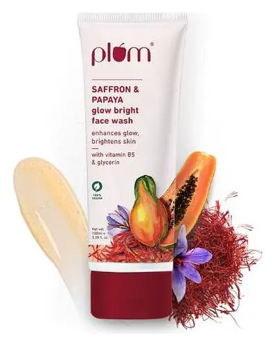 Plum Goodness Saffron & Papaya Glow Bright Face Wash