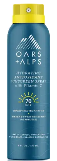 Oars + Alps Hydrating Antioxidant Sunscreen Spray SPF 70