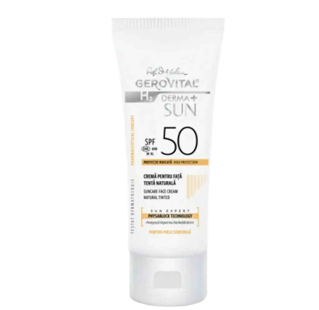 Gerovital Suncare Face Cream Natural Tinted SPF 50