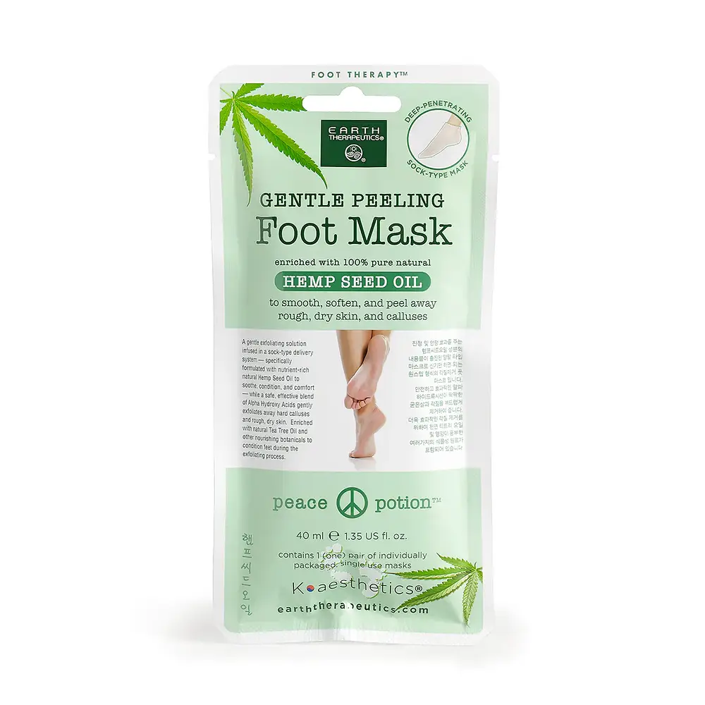 Earth Therapeutics Gentle Peeling Foot Mask With Hemp Seed Oil