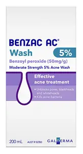 Benzac AC Moderate Strength 5% Acne Wash