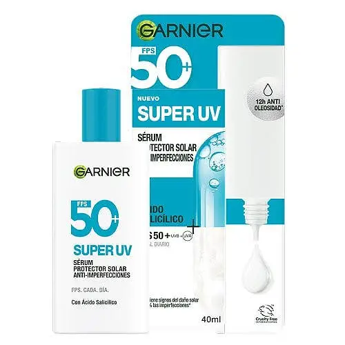 Garnier SUPER UV PROTECTOR SOLAR FACIAL FLUIDO ANTI-IMPERFECCIONES CON ÁCIDO SALICÍLICO FPS 50+ EFECTO MATIFICANTE Mexico