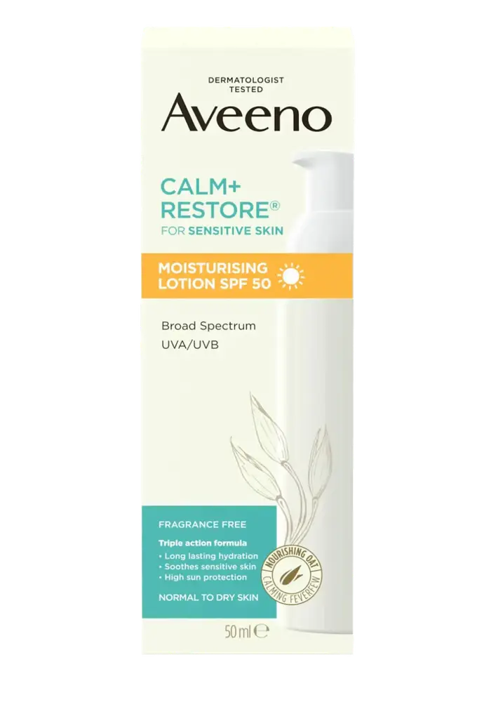 Aveeno Calm + Restore Moisturising Lotion SPF 50 UK