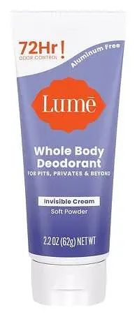 Lume Whole Body Deodorant Invisible Cream Soft Powder