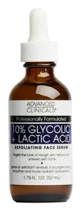 Advanced Clinicals 10% Glycolic Acid + Lactic Acid  Exfoliating Face Serum