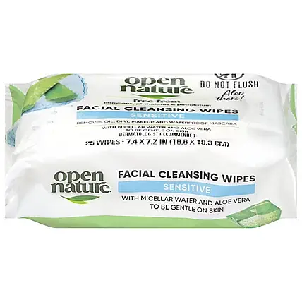 Open Nature Sensitive Facial Cleansing Wipes