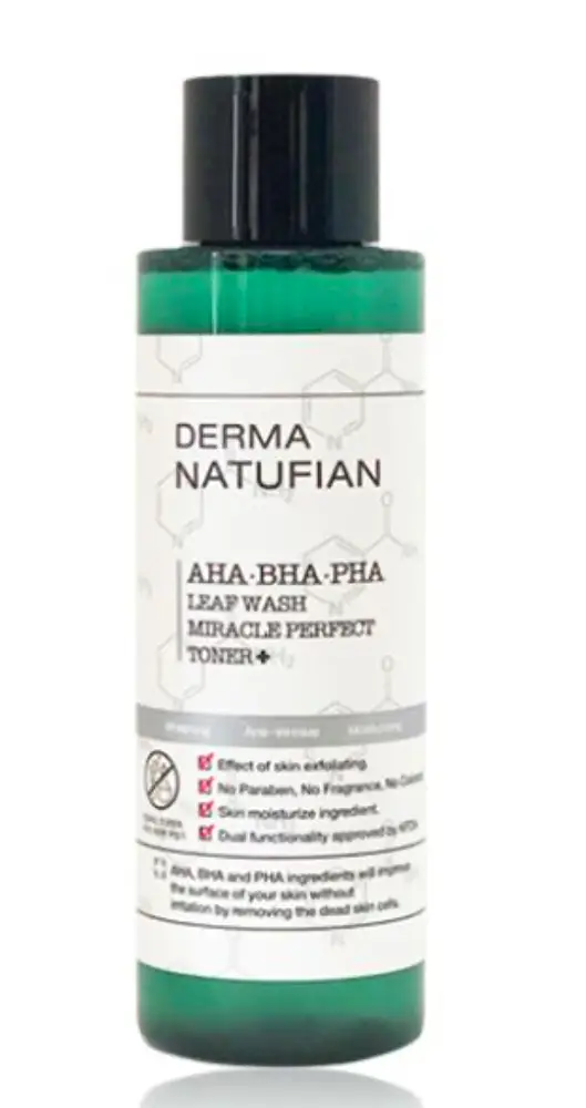 Derma Natufian AHA BHA PHA Leaf Wash Miracle Perfect Toner