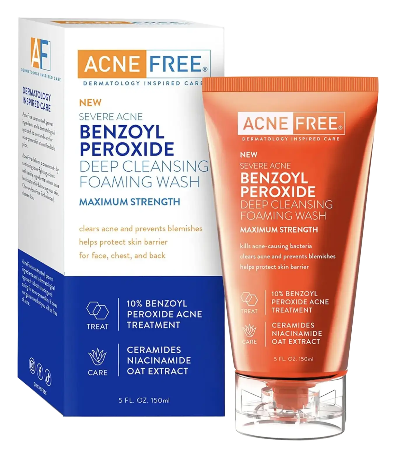 Acne Free Benzoyl Peroxide Deep Cleansing Foaming Wash