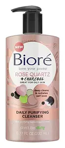 Biore Rose Quartz + Charcoal Daily Purifying Cleanser