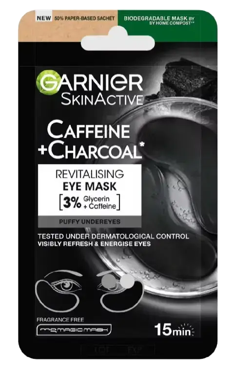 Garnier Caffine + Bamboo Charcoal Revitalising De-puffing eye mask