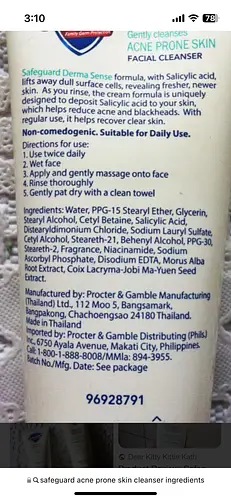 Safeguard Derma Sense Facial Cleanser