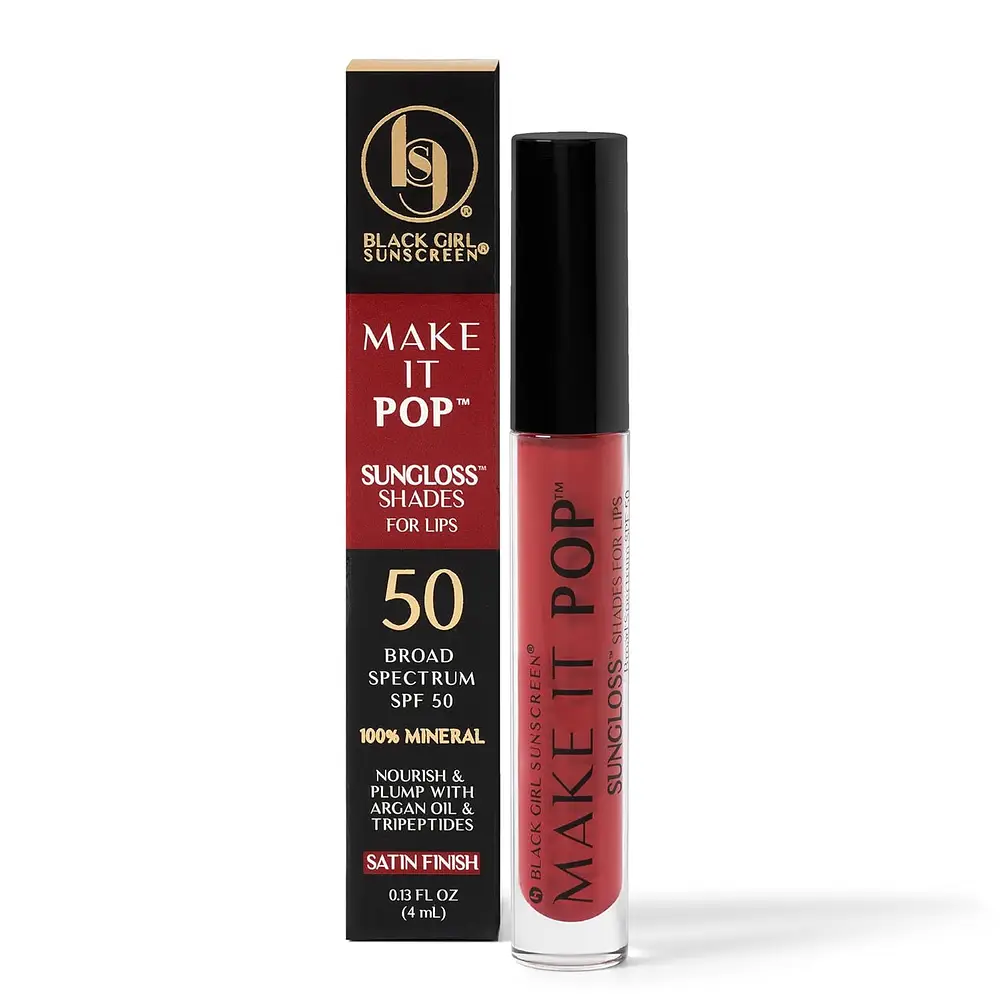 Black Girl Sunscreen Make It Pop Sungloss SPF 50 Red Wine