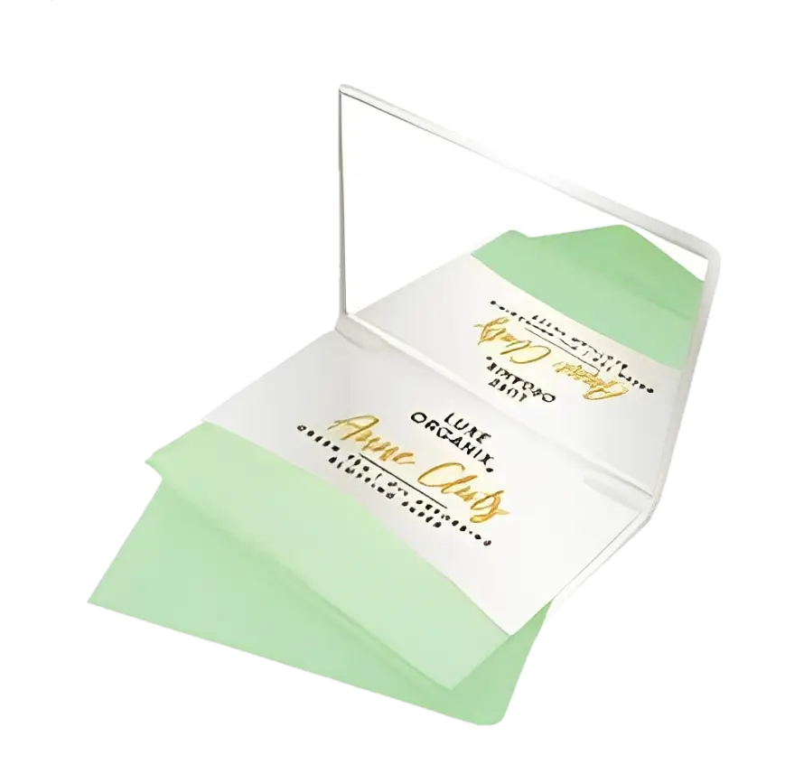 Luxe Organix Blotting Paper With Compact Mirror By Anne Clutz Green Tea