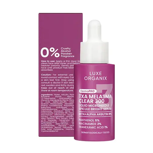 Luxe Organix Dermapro TXA Melasma Clear 300 Liquid Microneedle Spicule Bright Serum