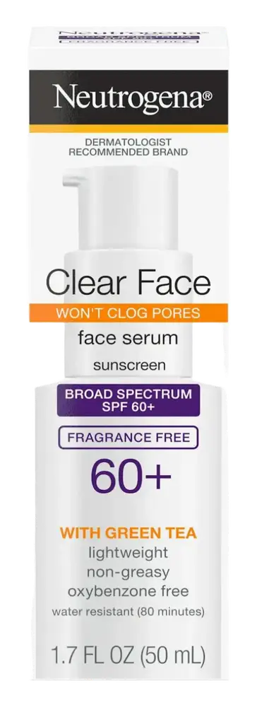 Neutrogena Clear Face Serum Sunscreen With Green Tea SPF 60+