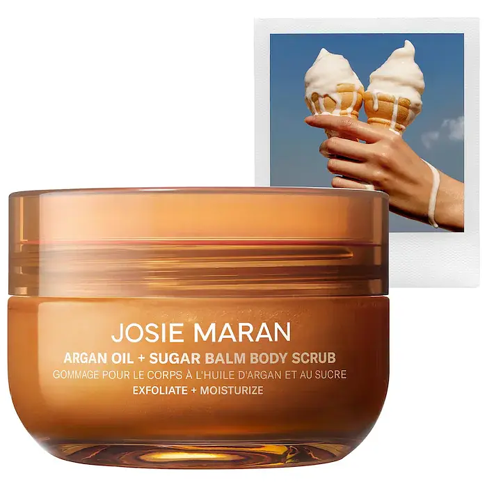 Josie Maran Argan Oil + Sugar Balm Refillable Exfoliating Body Scrub Jar Vanilla Vibezzz