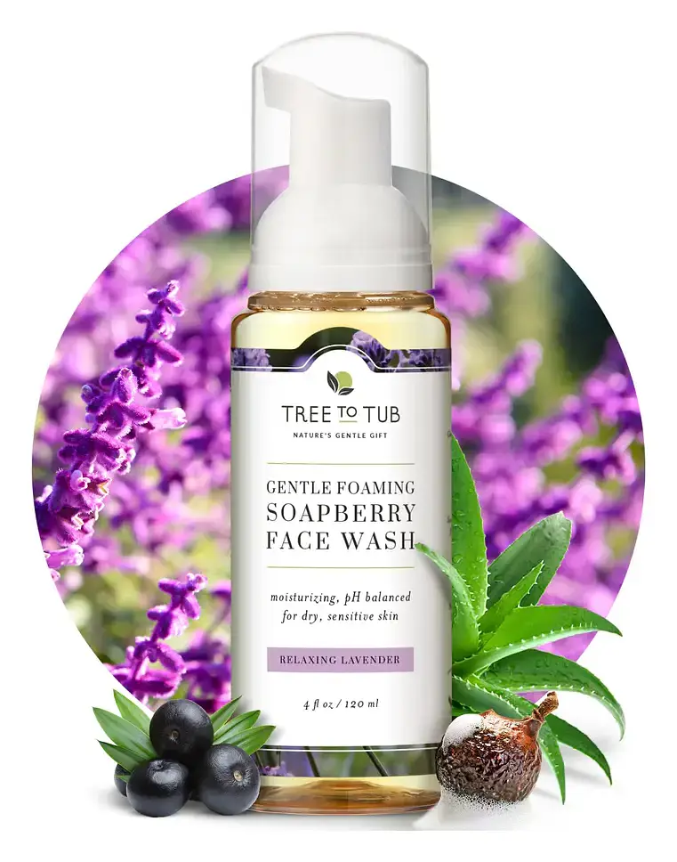 Tree to Tub Gentle Foaming Soapberry Face Wash Relaxing Lavender