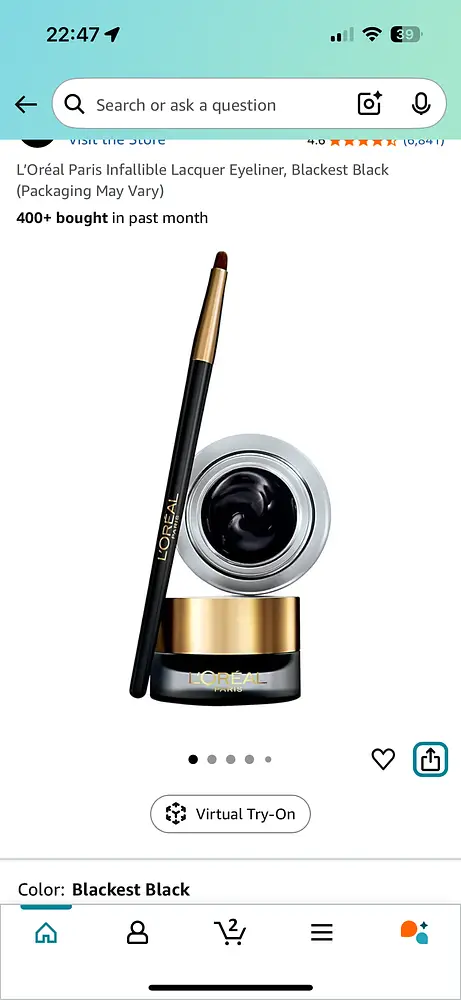 L'Oreal Infallible Lacquer liner Blackest black
