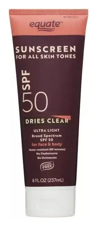 Equate Dries Clear Ultra Light Broad Spectrum Sunscreen SPF 50