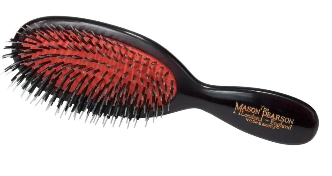 Mason Pearson Pocket Mixture Nylon & Boar Bristle Brush for Short Coarse to Normal Hair Black