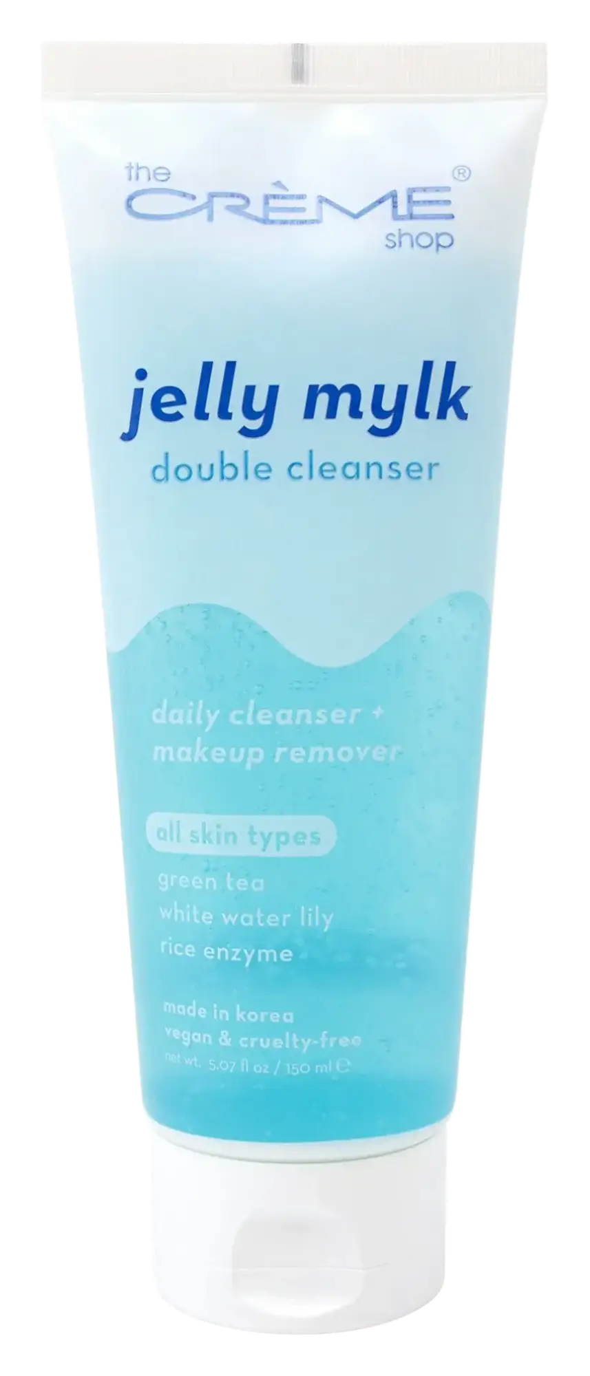 The Creme Shop Jelly Mylk Double Cleanser (Vegan) | Green Tea + White Water Lily + Rice Enzyme