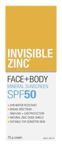 Invisible Zinc Face + Body Mineral Sunscreen SPF 50