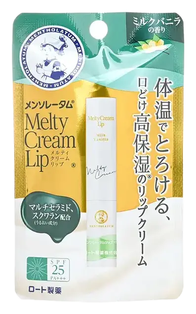 Rohto Mentholatum Melty Cream Lip Balm SPF 25+++ Milk Vanilla