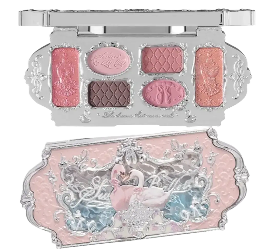Flower Knows Swan Ballet Six-Color Makeup Palette 03 Pink Swan