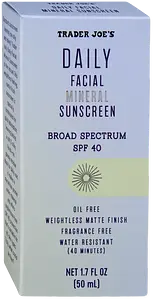 Trader Joe's Daily Facial Mineral Sunscreen SPF 40