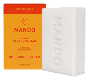 Mando 4-In-1 Acidified Cleansing Bar Bourbon Leather