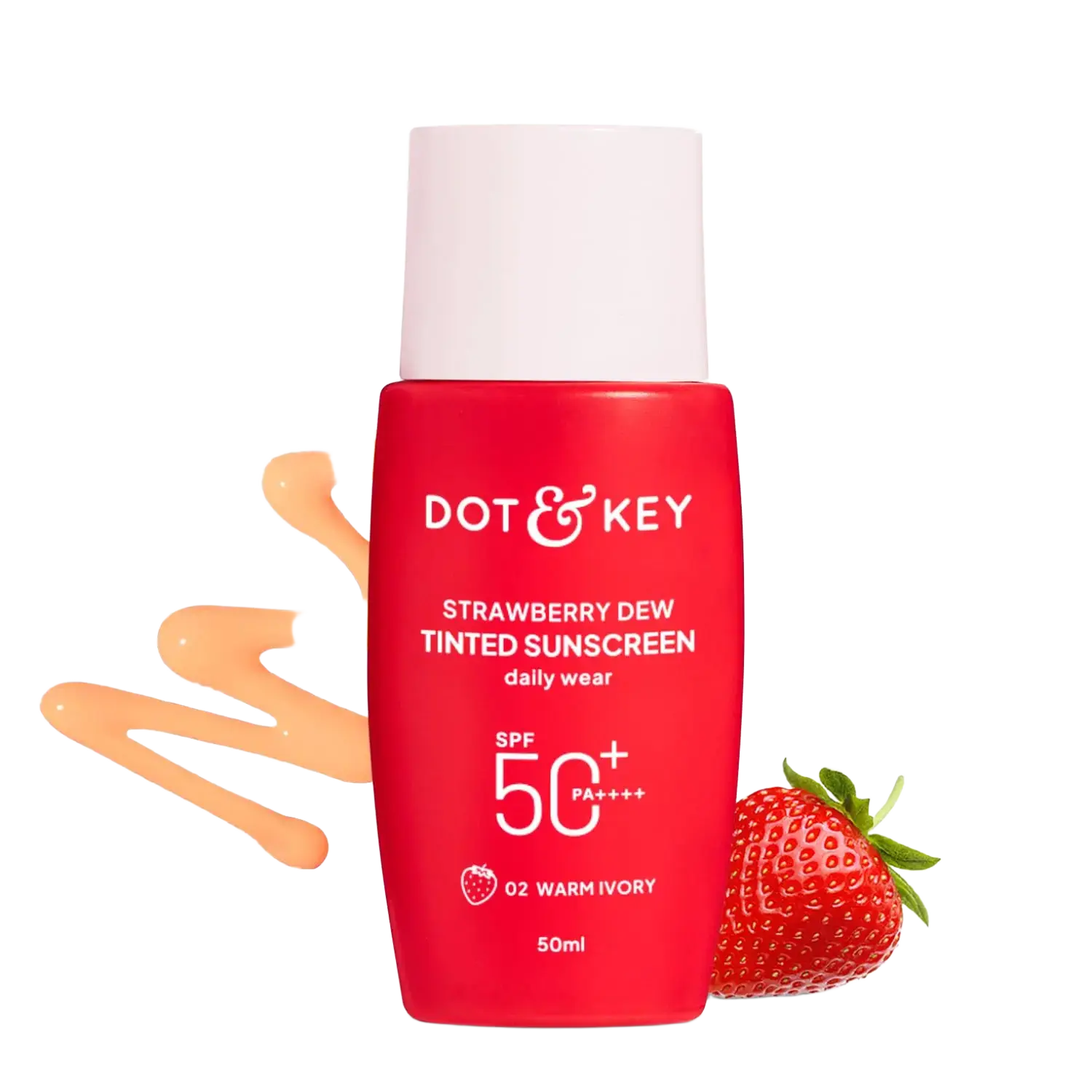 Dot & Key Skincare Strawberry Dew Tinted Sunscreen SPF 50+ 02 Warm Ivory