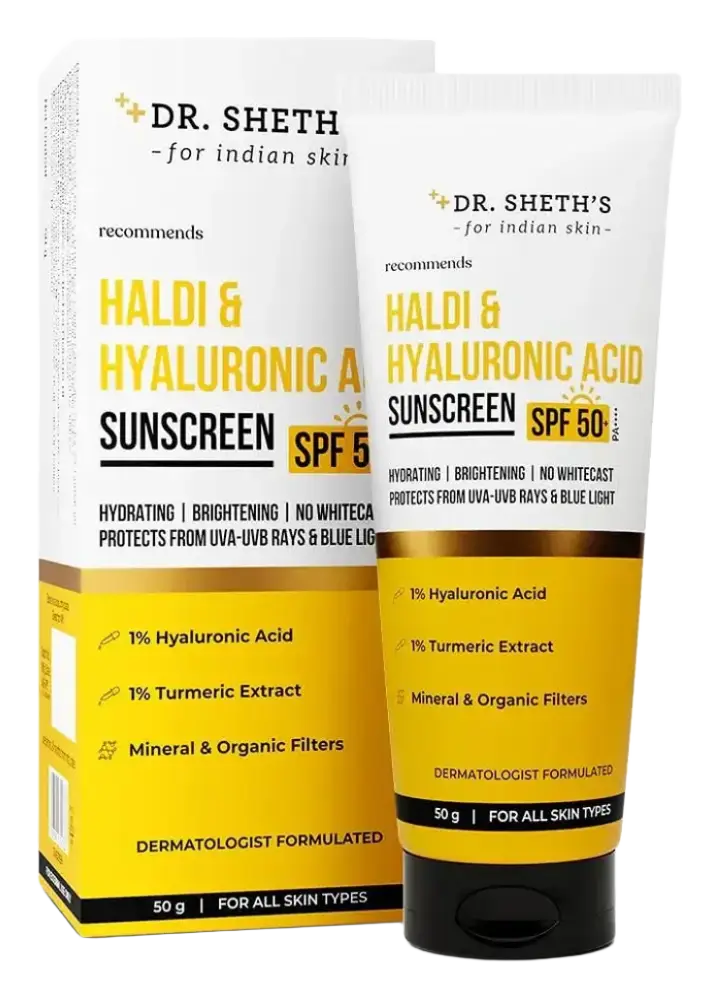 Dr. Sheth's Haldi & Hyaluronic Acid Sunscreen SPF 50+