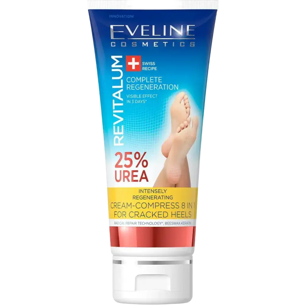 Eveline Revitalum 25% Urea Intensely Regenerating Cream-Compress 8 In 1 For Cracked Heels