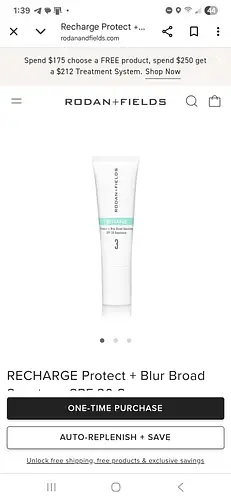 Rodan + Fields Recharge Protect + Blur