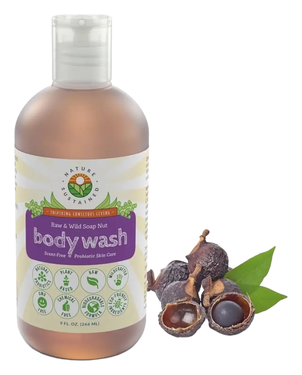 Nature Sustained Raw & Wild Soap Nut Body Wash