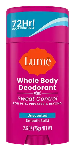 Lume Solid Stick Deodorant + Sweat Control Unscented