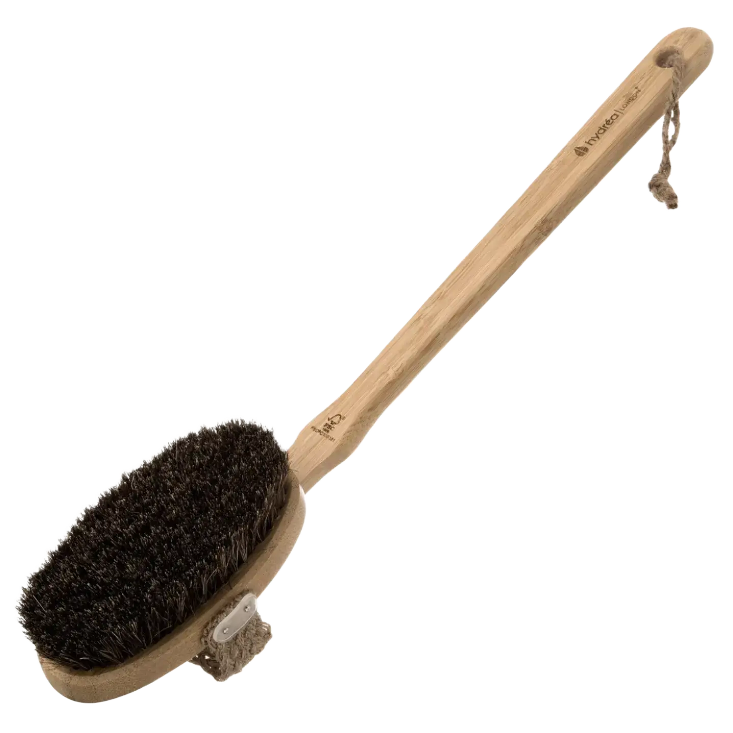 Hydrea London Bamboo Dry Body Brush With Detachable Long Handle Cactus + Mane Bristle