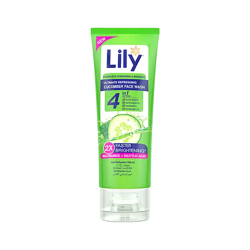 Lily 4 In 1 Action Face Wash Cucumber