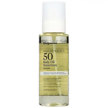 Walgreens Super Glow Body Oil Sunscreen SPF 50