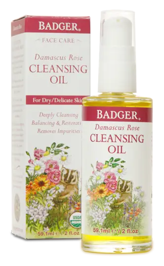 Badger Damascus Rose Face Cleansing Oil For Dry & Delicate Skin