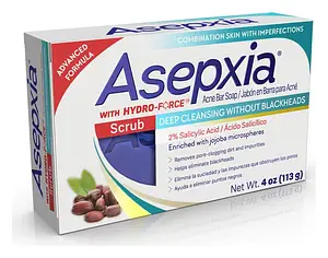Asepxia Scrub Acne Bar Soap Deep Cleansing With 2% Salicylic Acid
