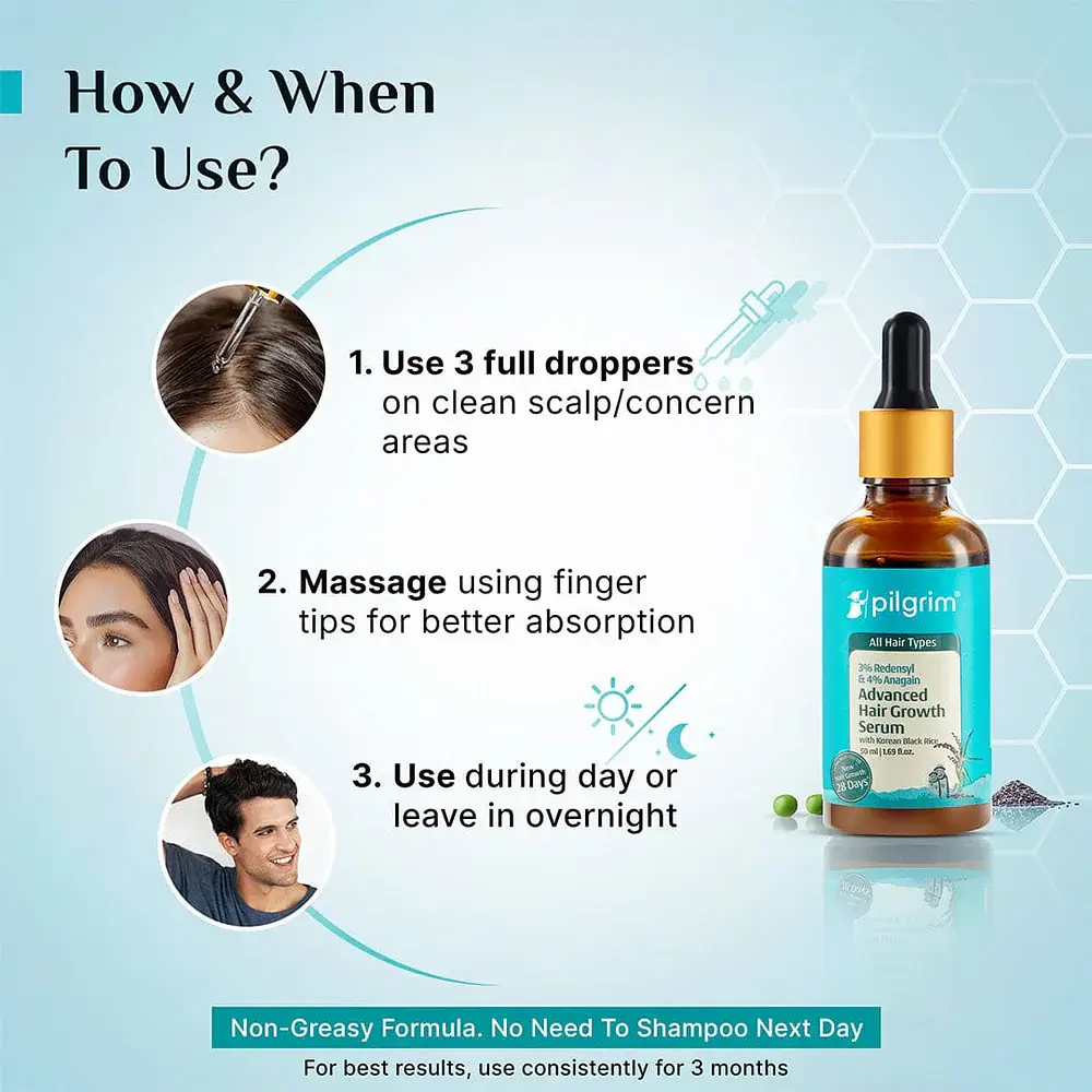 Pilgrim 3% Redensyl + 4% Anagain Hair Growth Serum