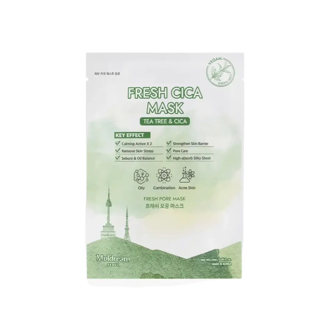 Muldream Vegan Green Mild Mask Fresh Cica