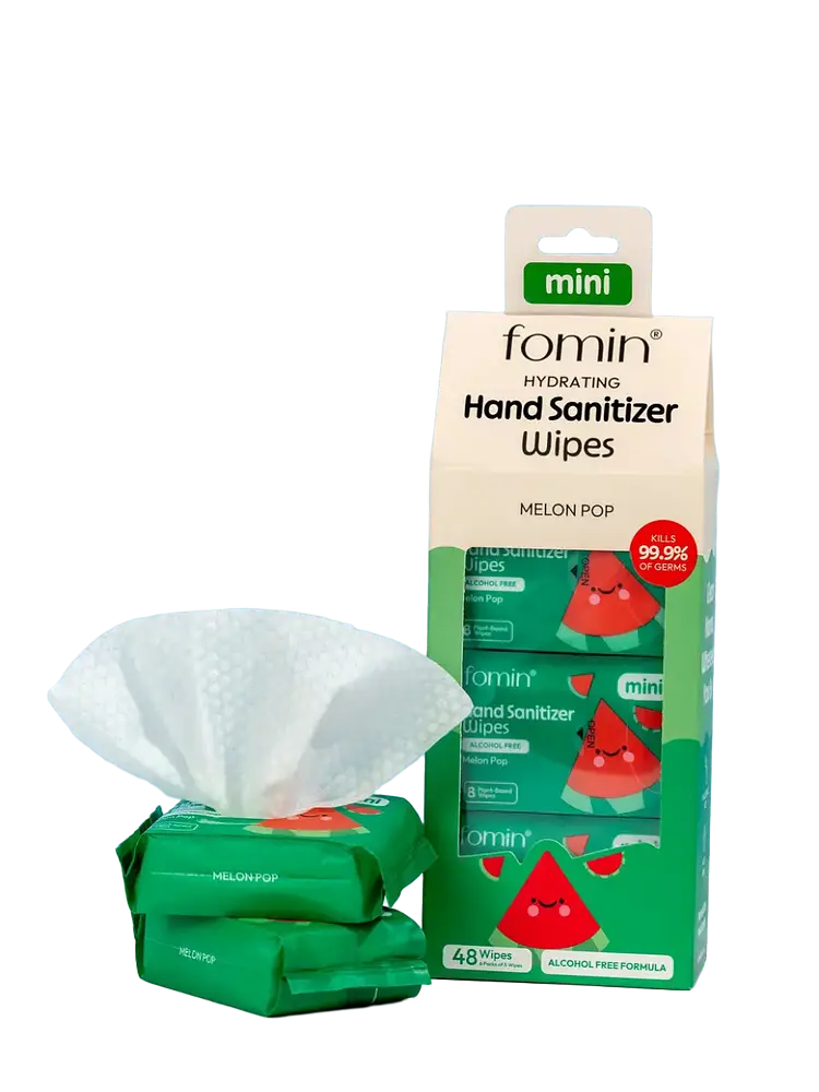Fomin Hydrating Hand Sanitizer Wipes Melon Pop