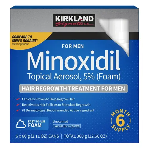 Kirkland Minoxidil Topical Aerosol Foam Hair Regrowth Treatment For Men