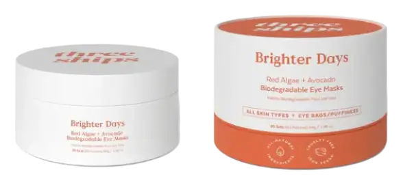 Three Ships Beauty Brighter Days Red Algae + Avocado Biodegradable Eye Masks