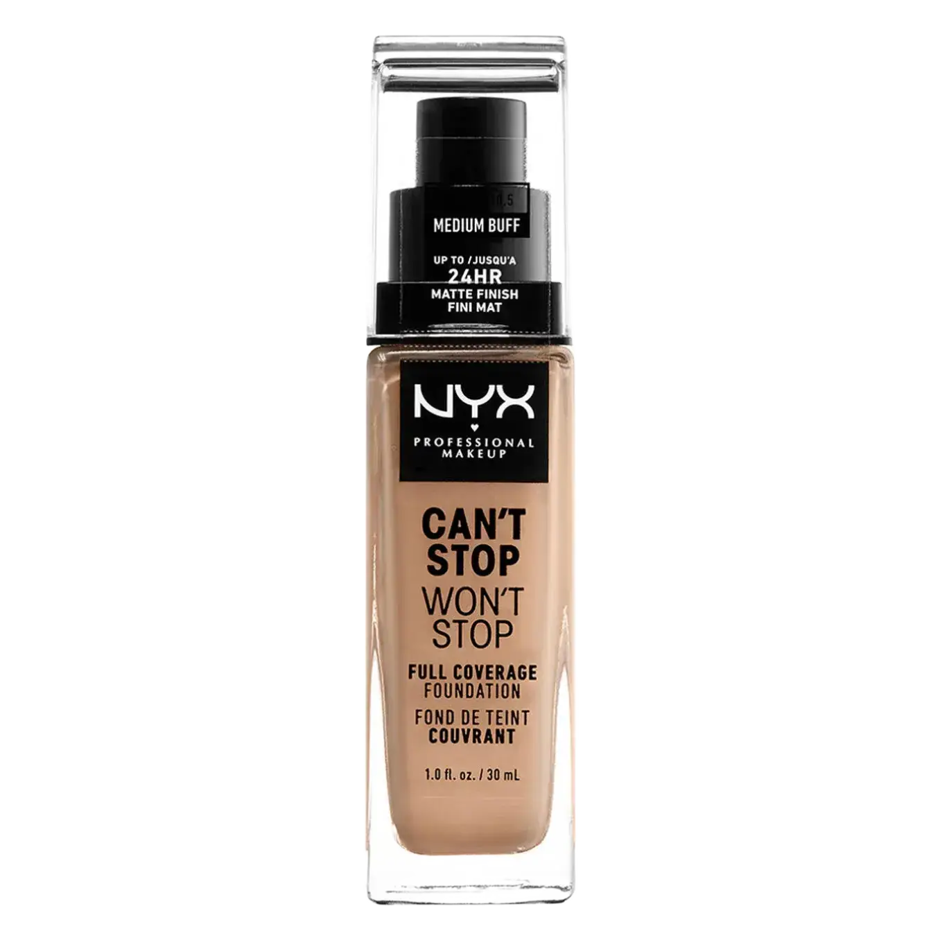 NYX Cosmetics Can't Stop Won't Stop Full Coverage Foundation 10.5 Medium Buff