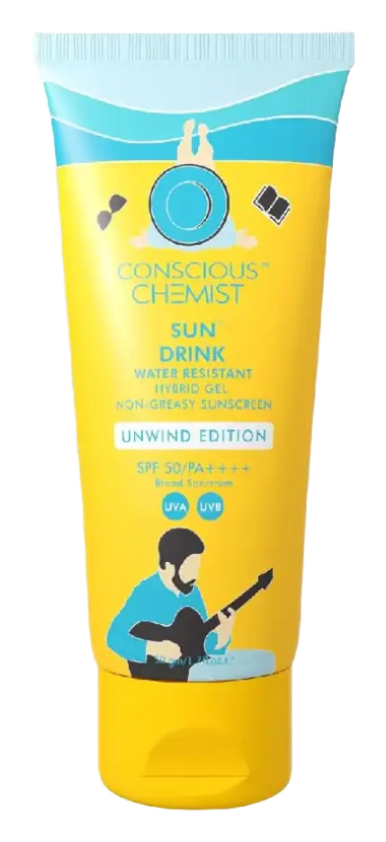 Conscious Chemist Sun Drink Water Resistant Hybrid Gel Unwind Sunscreen SPF 50