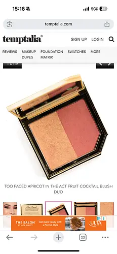 Too Faced Fruit cocktail blush duos Apricot in the Act